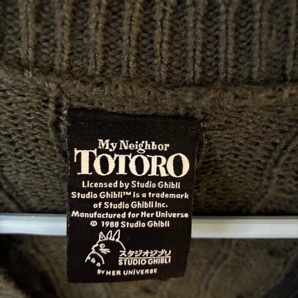 Hot Topic Studio Ghibli My Neighbor Totoro Anime Green Cardigan Sweater Medium. - Picture 4 of 11